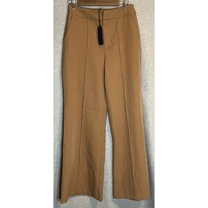 NEW Rachel Roy Womens Size 8 Zip Front Hi-Rise Pleated Wide Leg Pants Tan Brown